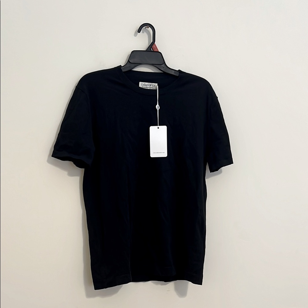 NEW Collars &Co Classic Black Men's T-Shirt size L
